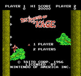 Legend of Kage, The for NES / Famicom - Title screen.