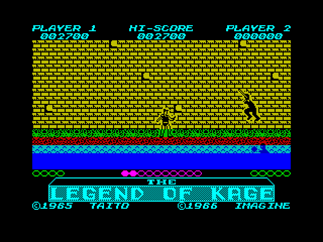 Legend of Kage, The ZX Spectrum Screenshot: On to the second level.
