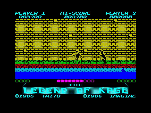 Legend of Kage, The ZX Spectrum Screenshot: Be careful of ninja attacks!