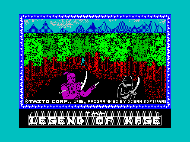 Legend of Kage, The ZX Spectrum Screenshot: Loading screen.