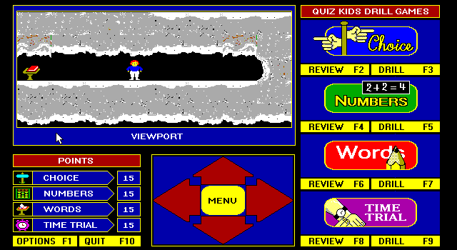 Quiz Kids: Adventure in the Mystery Maze, The IBM PC/Compatibles Screenshot: Game start.