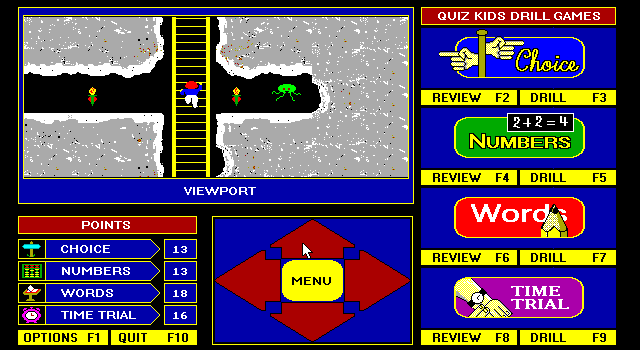 Quiz Kids: Adventure in the Mystery Maze, The IBM PC/Compatibles Screenshot: Climbing a ladder...
