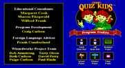 Quiz Kids: Adventure in the Mystery Maze, The for IBM PC/Compatibles - Credits screen.