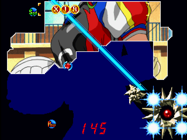 Gals Panic S2 Arcade Screenshot: You'll need to deal with various hazards such as lazers!