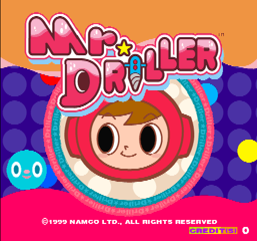 Mr. Driller Arcade Screenshot: Title screen.