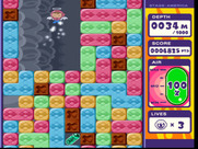 Mr. Driller 2 for Windows - Squish! A block fell on top of Mr. Driller.