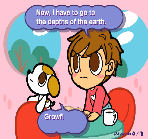 Mr. Driller 2 Arcade Screenshot: Time for Mr. Driller to get to work!