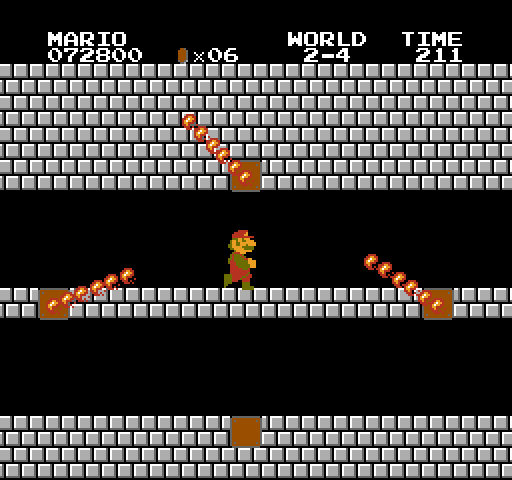 Super Mario Bros. NES / Famicom Screenshot: You'll want to avoid these fireballs...