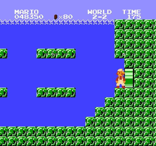 Super Mario Bros. NES / Famicom Screenshot: End of the underwater level.