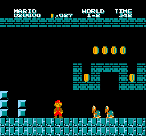 VS. Super Mario Bros. Arcade Screenshot: Watch out for the koopa troopas!