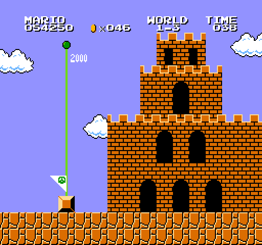 VS. Super Mario Bros. Arcade Screenshot: Time to enter a castle...