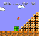 VS. Super Mario Bros. for Arcade - The end of each stage usually has a wall to jump up.
