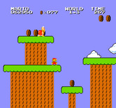VS. Super Mario Bros. for Arcade - Jumping on the tree platforms!