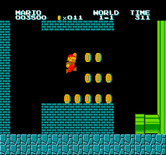 VS. Super Mario Bros. for Arcade - Collecting some hidden bonus coins.
