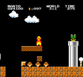 VS. Super Mario Bros. for Arcade - Piranha plants pop out of some of the pipes...
