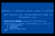 Dnieper River Line for Atari 8-bit - Select a difficulty level.