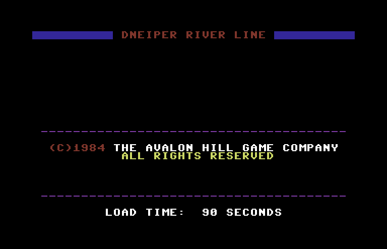 Dnieper River Line Commodore 64 Screenshot: Loading screen.