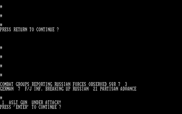 Dnieper River Line IBM PC/Compatibles Screenshot: An assault gun is under attack...