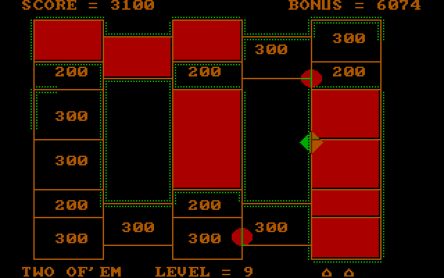 Boxer Rebellion IBM PC/Compatibles Screenshot: Two enemies chase you on level 9...
