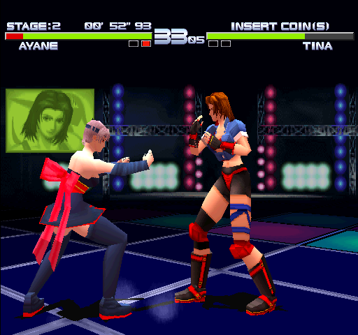 Dead or Alive++ Arcade Screenshot: Preparing for the next attack...