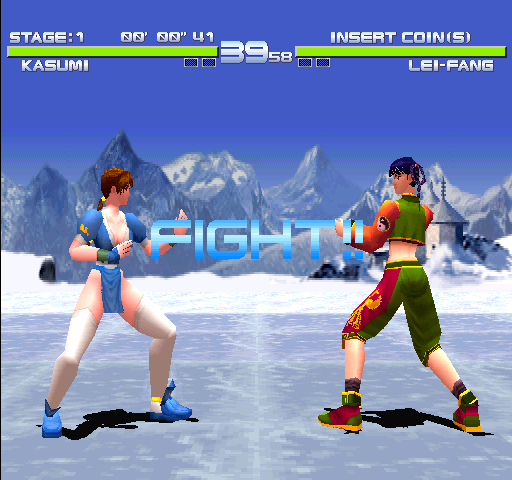 Dead or Alive++ Arcade Screenshot: Round one; Fight!