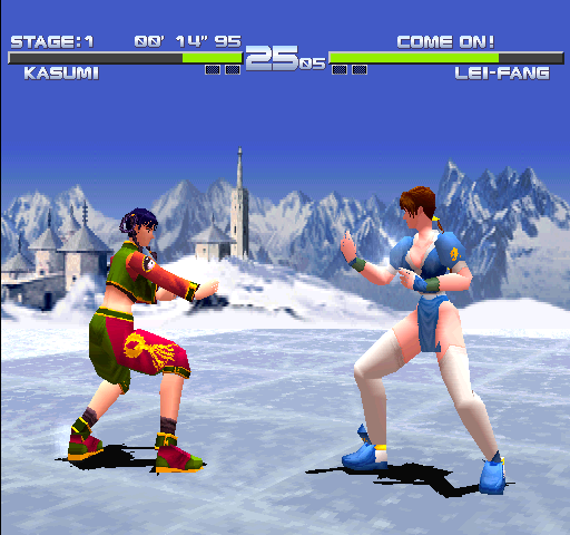 Dead or Alive++ Arcade Screenshot: I have less energy, but still have a chance!