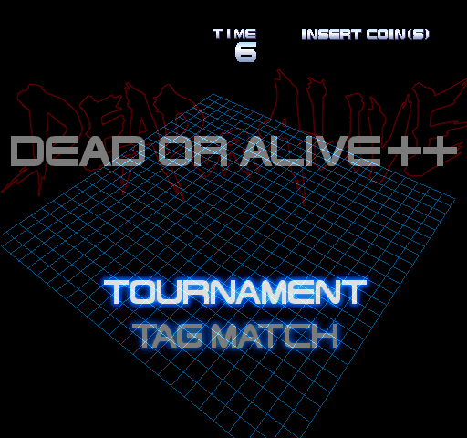 Dead or Alive++ Arcade Screenshot: Starting a new game; select a game option.