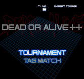 Dead or Alive++ for Arcade - Starting a new game; select a game option.