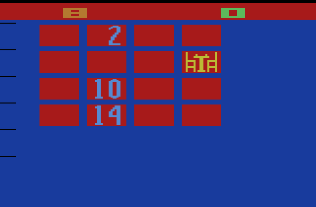 Hunt & Score Atari 2600 Screenshot: Here's the second card I checked...it doesn't match.