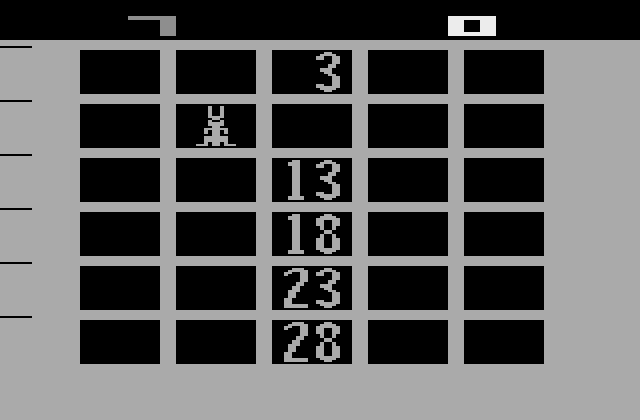 Hunt & Score Atari 2600 Screenshot: Due to system limitations, the numbers keep moving instead of all displaying at once.