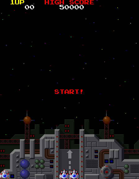 Galaga '88 Arcade Screenshot: Game start!