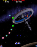 Galaga '88 for Arcade - Formations of enemies appear...