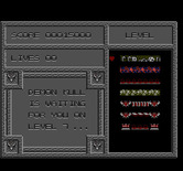 Robodemons for NES / Famicom - The status screen shows where you're at in the game...