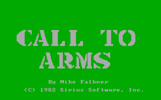 Call to Arms IBM PC/Compatibles Screenshot: Title screen.