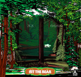Triple Hunt for Arcade - Hit the bear; game in progress.