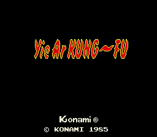 Yie Ar Kung-Fu Arcade Screenshot: Title screen.