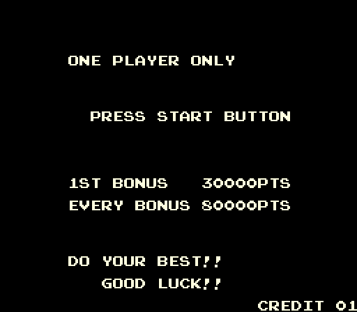 Yie Ar Kung-Fu Arcade Screenshot: Press start button to begin.