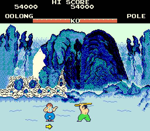 Yie Ar Kung-Fu Arcade Screenshot: On to the next fight...
