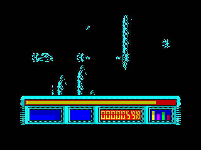 X-Out ZX Spectrum Screenshot: Some tricky navigation ahead...
