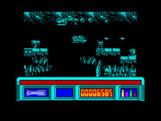 X-Out for ZX Spectrum - Avoiding enemy fire is tougher in this narrow caverns...