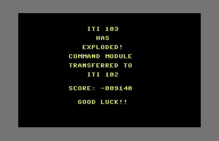 Blockade Runner Commodore 64 Screenshot: My first ship exploded...on to the next one.