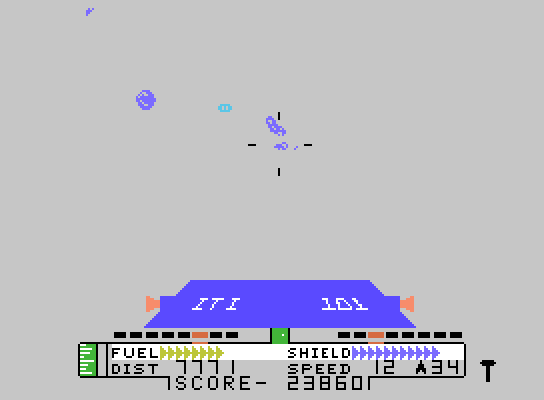 Blockade Runner ColecoVision Screenshot: I'm hit! The screen flashes different colors...