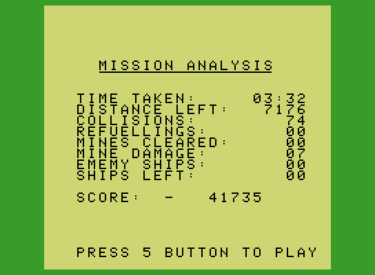 Blockade Runner ColecoVision Screenshot: Mission analysis.