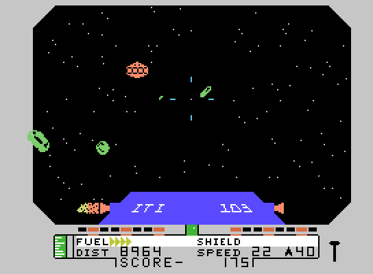 Blockade Runner ColecoVision Screenshot: Shoot or dodge the incoming asteroids...