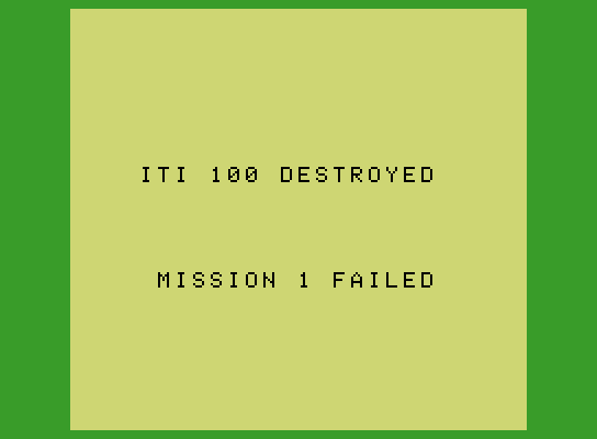 Blockade Runner ColecoVision Screenshot: Game over.
