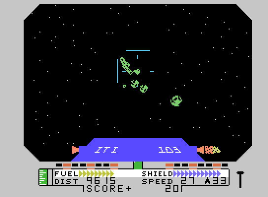 Blockade Runner ColecoVision Screenshot: A barage of asteroids appears...