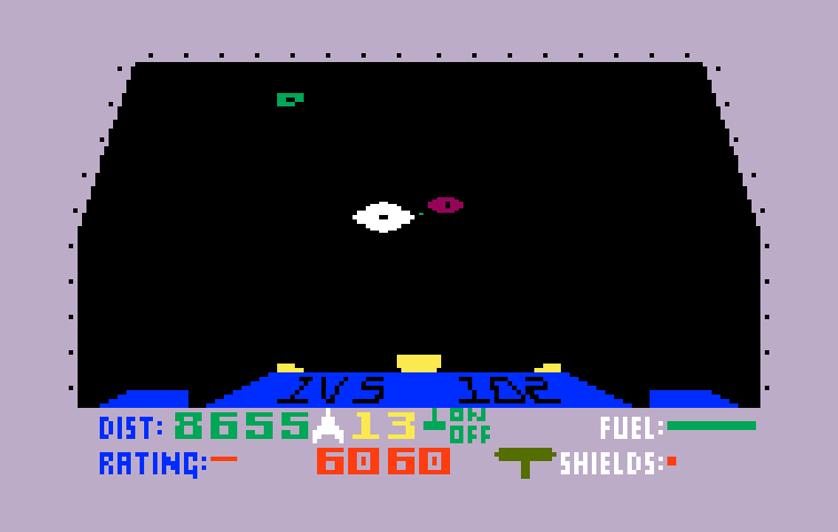 Blockade Runner Intellivision Screenshot: One target hit, but more will appear.