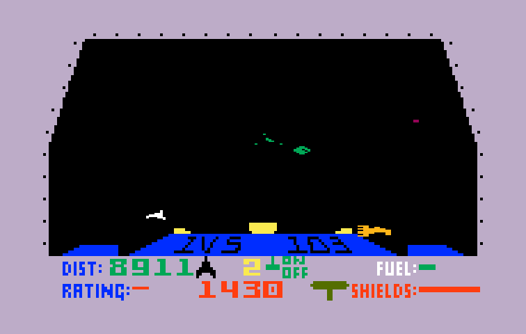 Blockade Runner Intellivision Screenshot: Firing at some targets...