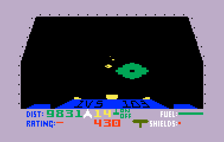 Blockade Runner Intellivision Screenshot: Watch out, don't crash!