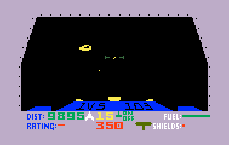 Blockade Runner Intellivision Screenshot: The game begins.